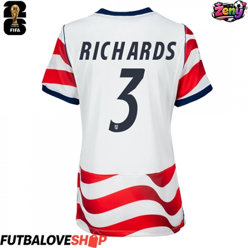 Dres Spojené štáty Chris Richards #3 Domáci pre Ženy MS 2026 Krátky Rukáv